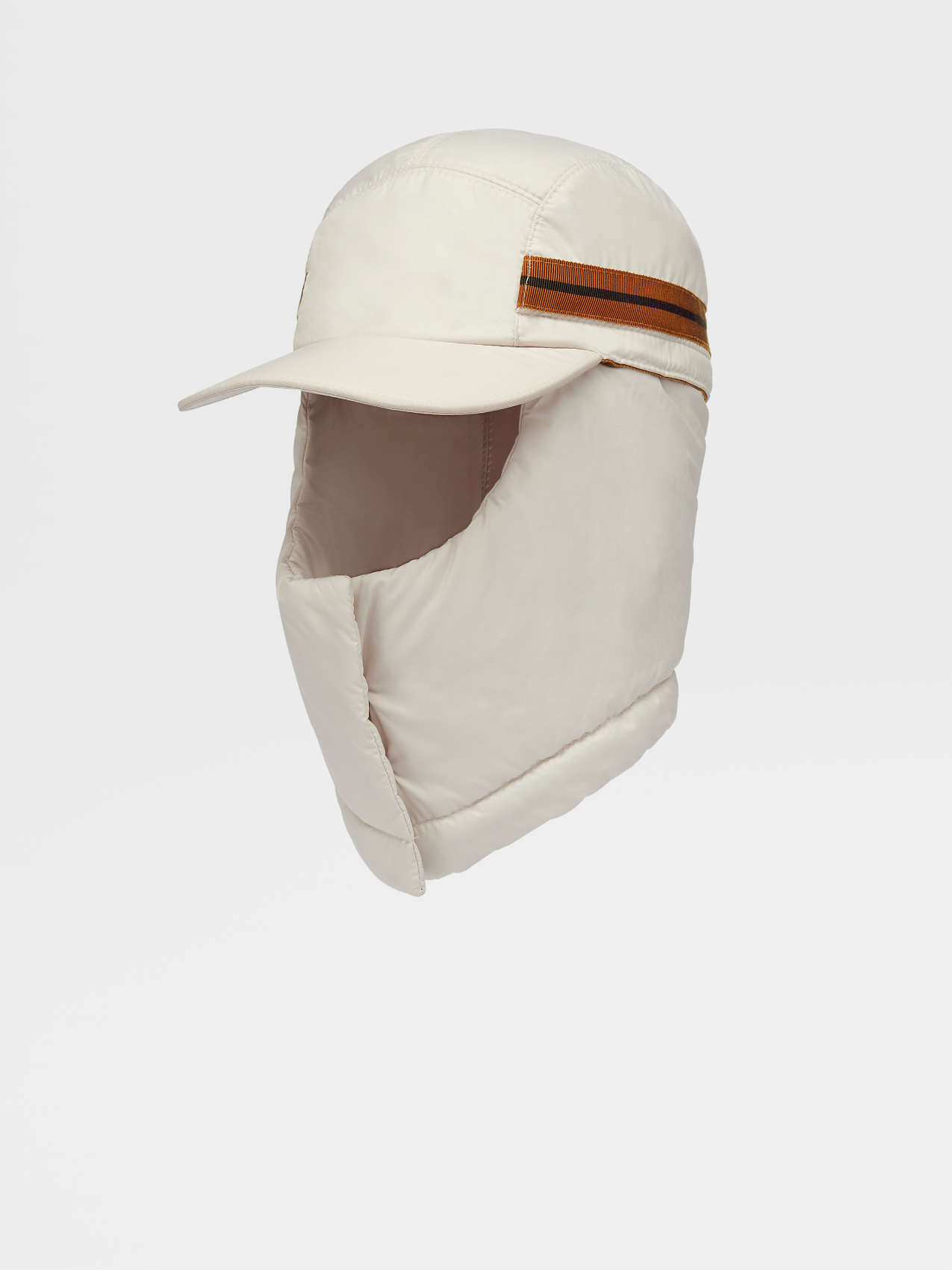 White Technical Fabric Neck Flap Cap